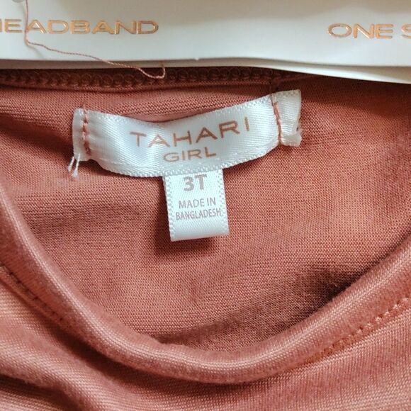 Tahari overalls outfit 3T pink new polka dot overalls pink shirt headband spring - Picture 4 of 15